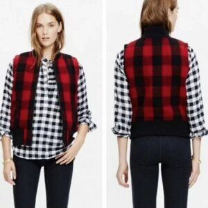 Madewell | Buffalo Plaid Vest | Red | XS